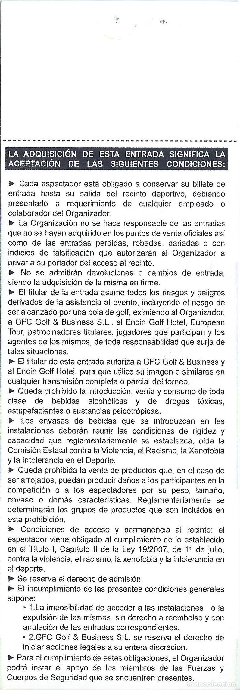 Coleccionismo deportivo: Madrid Masters Golf - Bankia - El Enc&iacute;n Golf Hotel (2011) - Foto 2