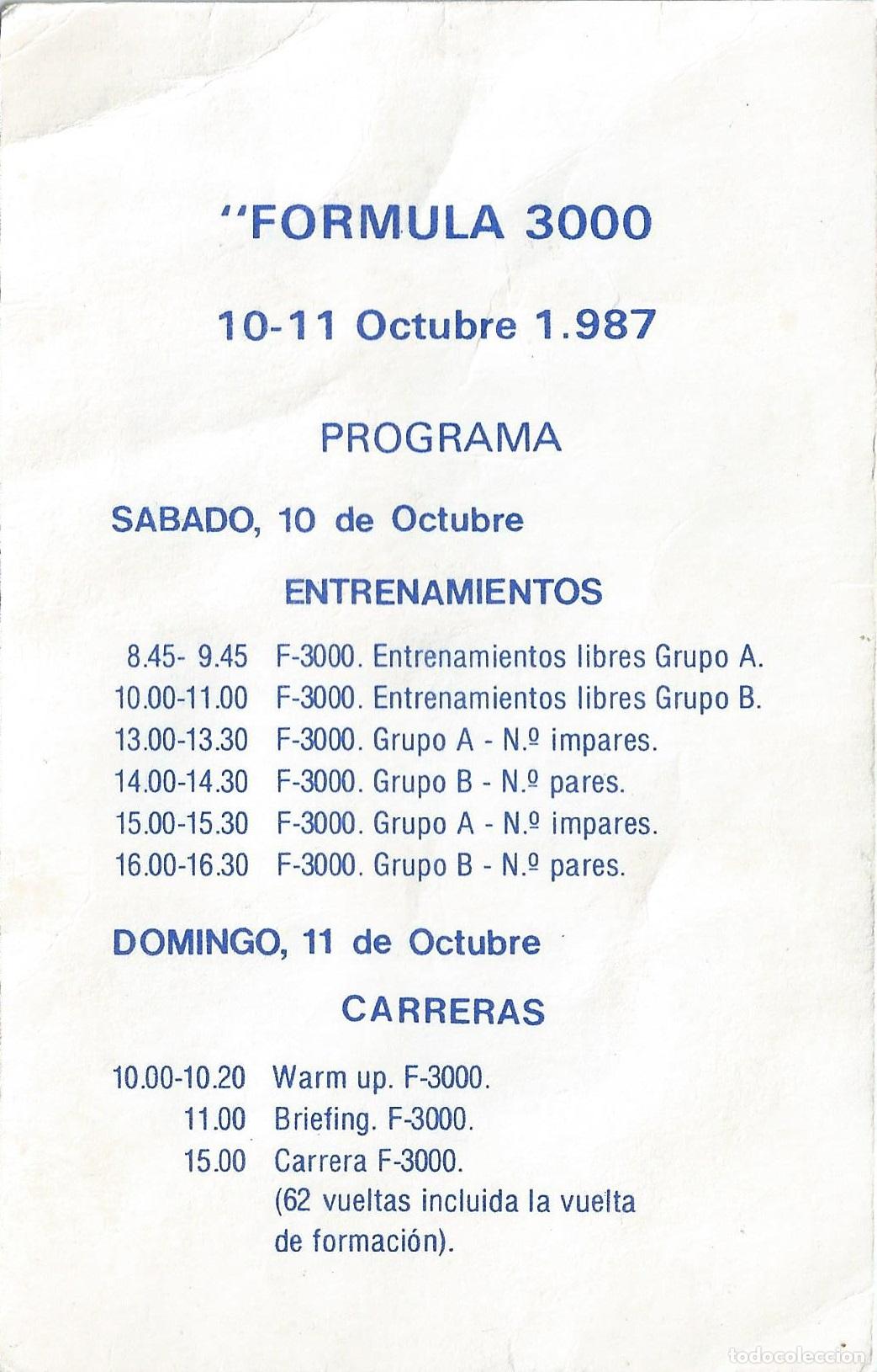 Coleccionismo deportivo: FIA Formula 3000 - Circuito permanente del Jarama (1987) - Foto 2