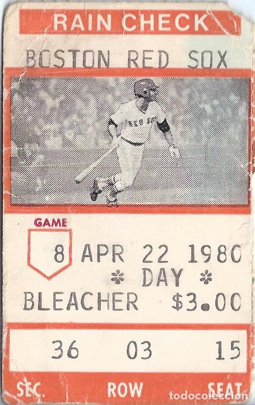 Coleccionismo deportivo: Boston Red Sox vs White Sox - Baseball Ticket (1980) - Foto 1