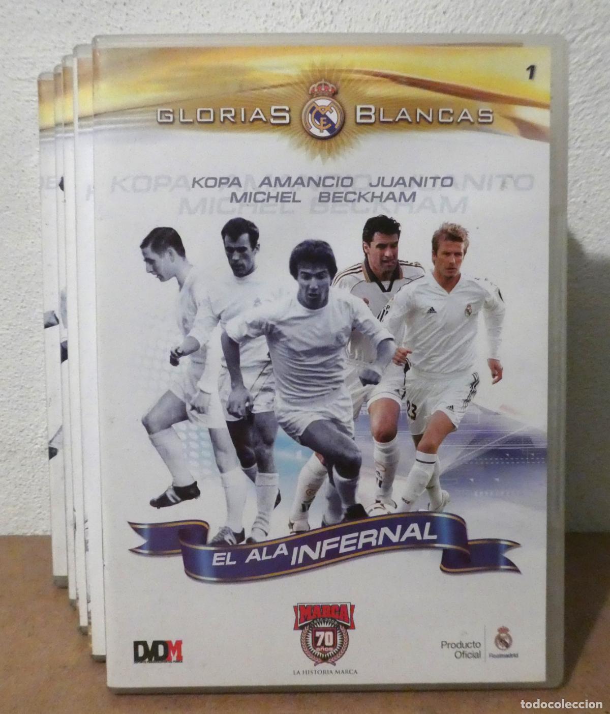Coleccionismo deportivo: REAL MADRID GLORIAS BLANCAS 12 DVD - Foto 1