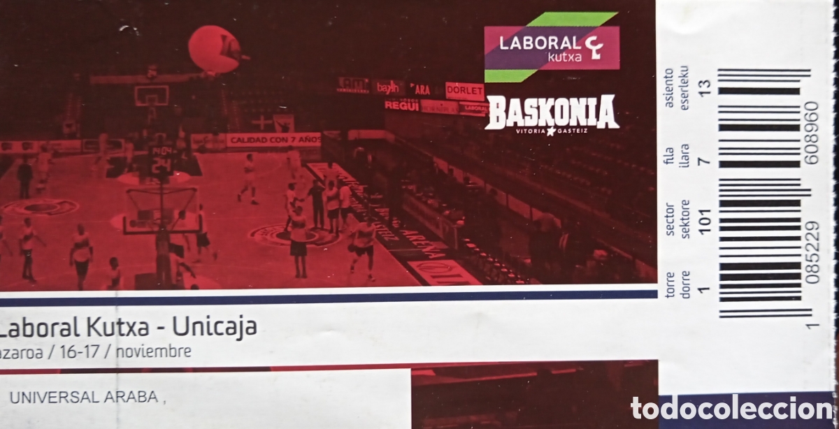 Coleccionismo deportivo: ENTRADA BASKONIA VS UNICAJA - Foto 1