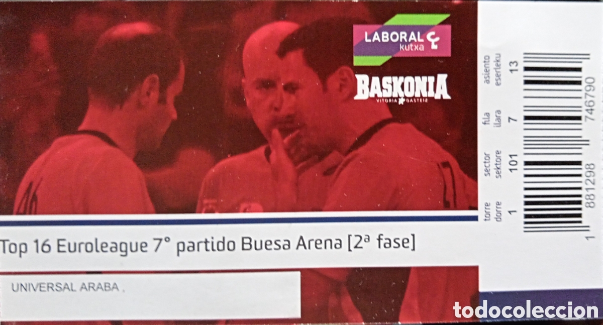 Coleccionismo deportivo: ENTRADA BASKONIA EUROLIGA - Foto 1