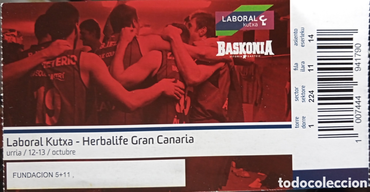 Coleccionismo deportivo: ENTRADA BASKONIA VS HERBALIFE GRAN CANARIA - Foto 1