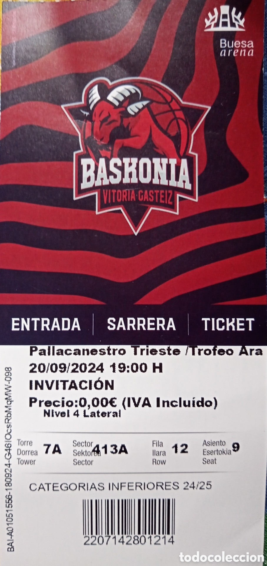 Coleccionismo deportivo: ENTRADA BASKONIA VS PALLACANESTRO TRIESTE - Foto 1