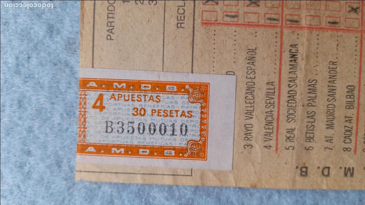 Coleccionismo deportivo: F&uacute;tbol. Resguardo de Quiniela. 5 de Marzo de 1978. - Foto 3