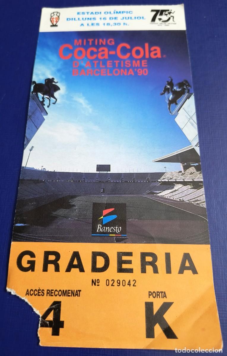 Coleccionismo deportivo: ENTRADA MITIN DATLETISME BARCELONA 90 / COCA COLA - Foto 1
