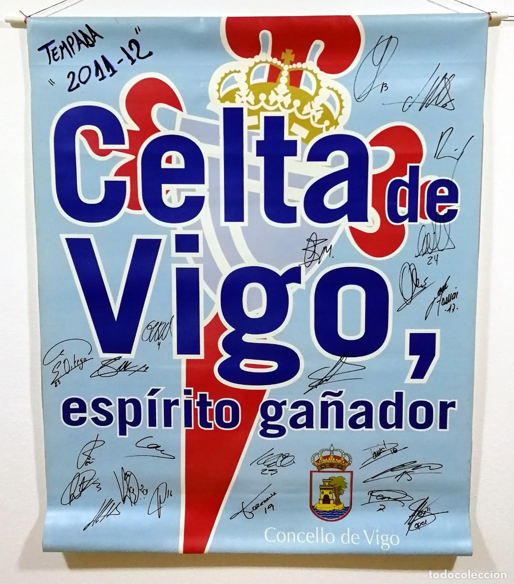 Coleccionismo deportivo: LONA CELTA DE VIGO 100X80 FIRMADA - Foto 1