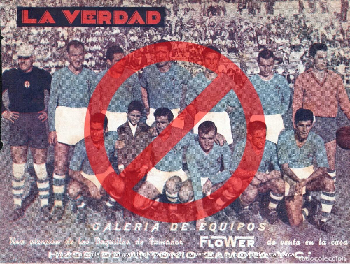 Coleccionismo deportivo: L&Aacute;MINA P&Oacute;STER CELTA DE VIGO 1955/56 LA VERDAD - Foto 1