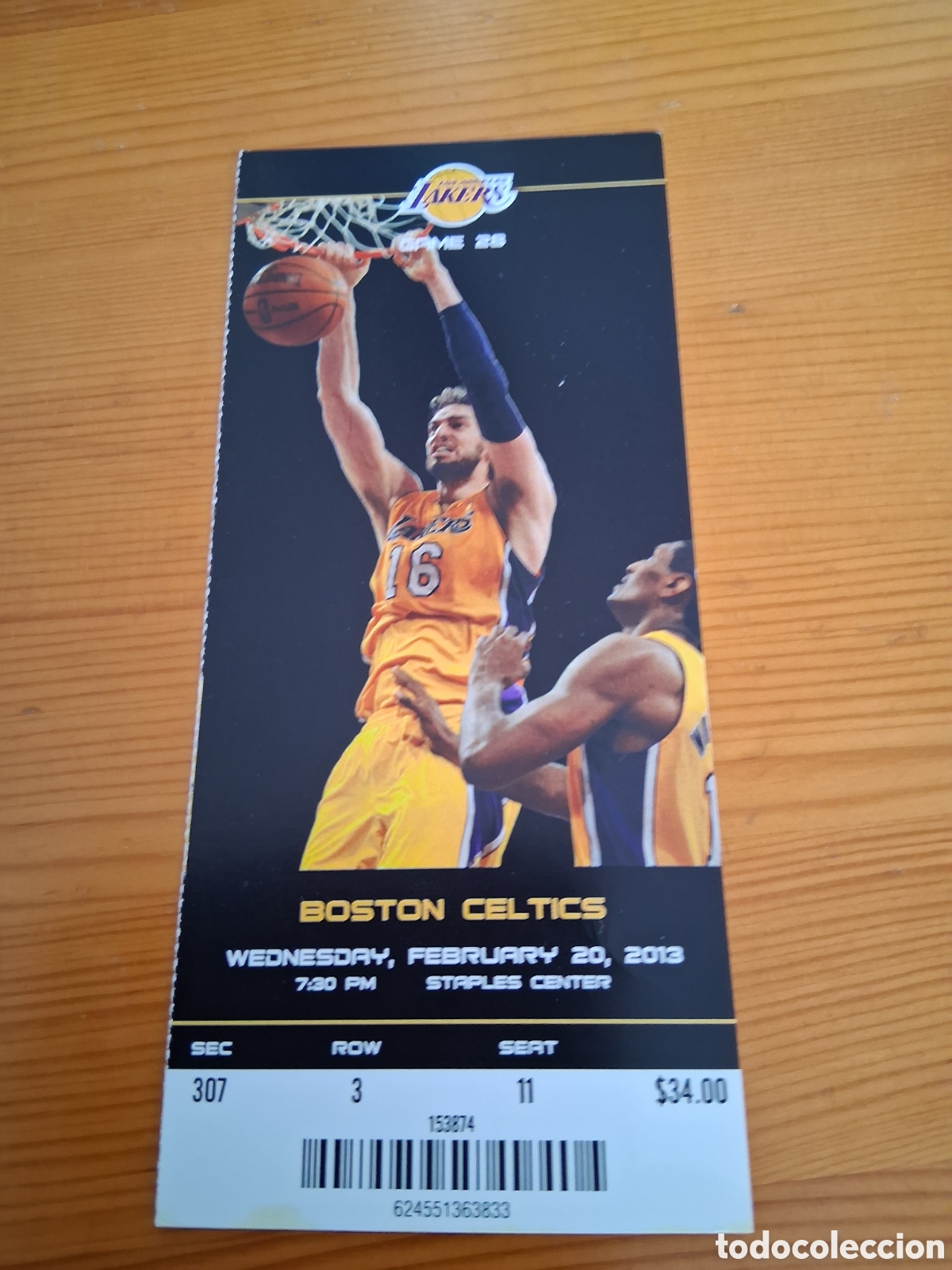 Coleccionismo deportivo: Pau Gasol . Lakers - Celtics. 2013. - Foto 2