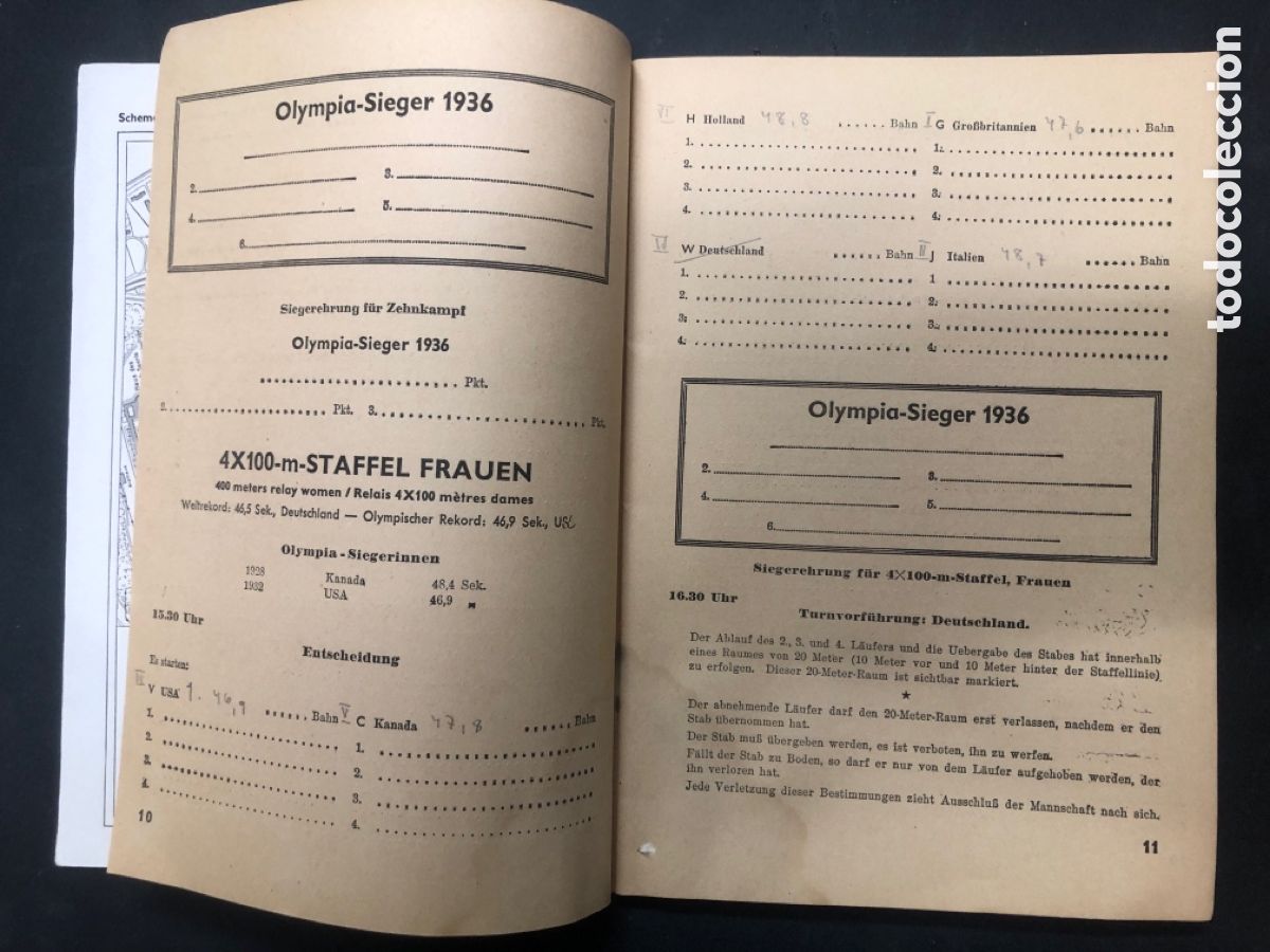 Coleccionismo deportivo: PROGRAMA OFICIAL XI OLIMPIADA DE BERLIN 1936 DIA 9 AGOSTO 1936 - Foto 3