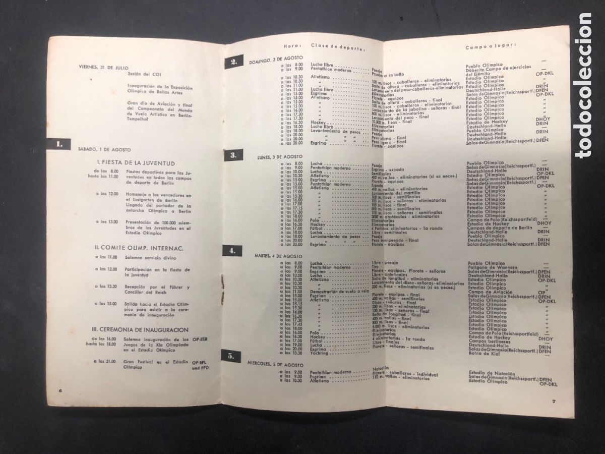 Coleccionismo deportivo: PROGRAMA XI OLIMPIADA BERLIN 1936 - Foto 6
