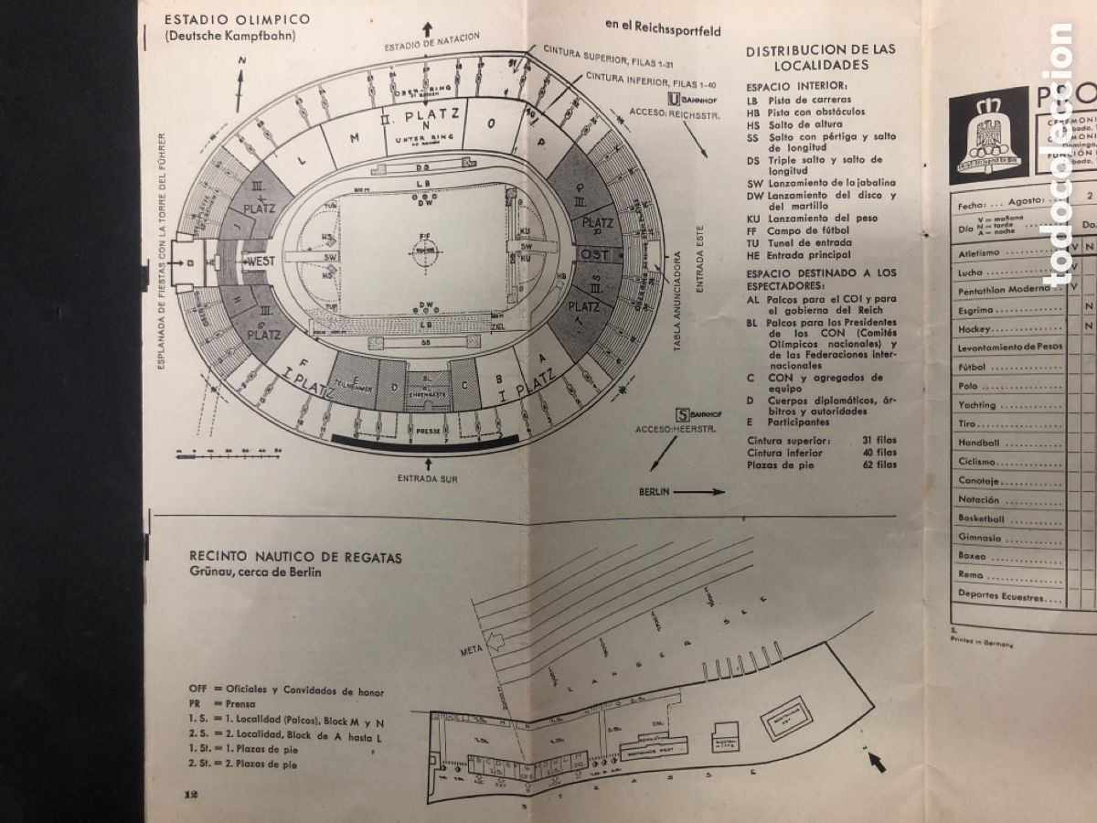 Coleccionismo deportivo: PROGRAMA XI OLIMPIADA BERLIN 1936 - Foto 3