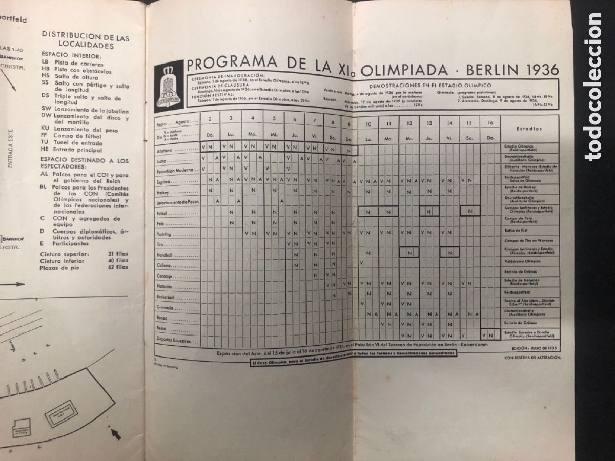 Coleccionismo deportivo: PROGRAMA XI OLIMPIADA BERLIN 1936 - Foto 5
