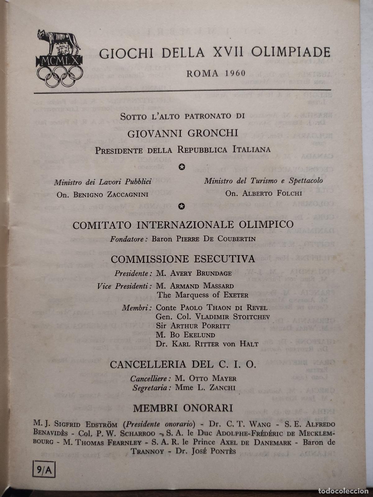 Coleccionismo deportivo: GIOCHI DELLA XVII OLIMPIADE ROMA MCMLX - PROGRAMMA UFFICIALE - 36 PROGRAMAS - JUEGOS OLIMPICOS 1960 - Foto 3