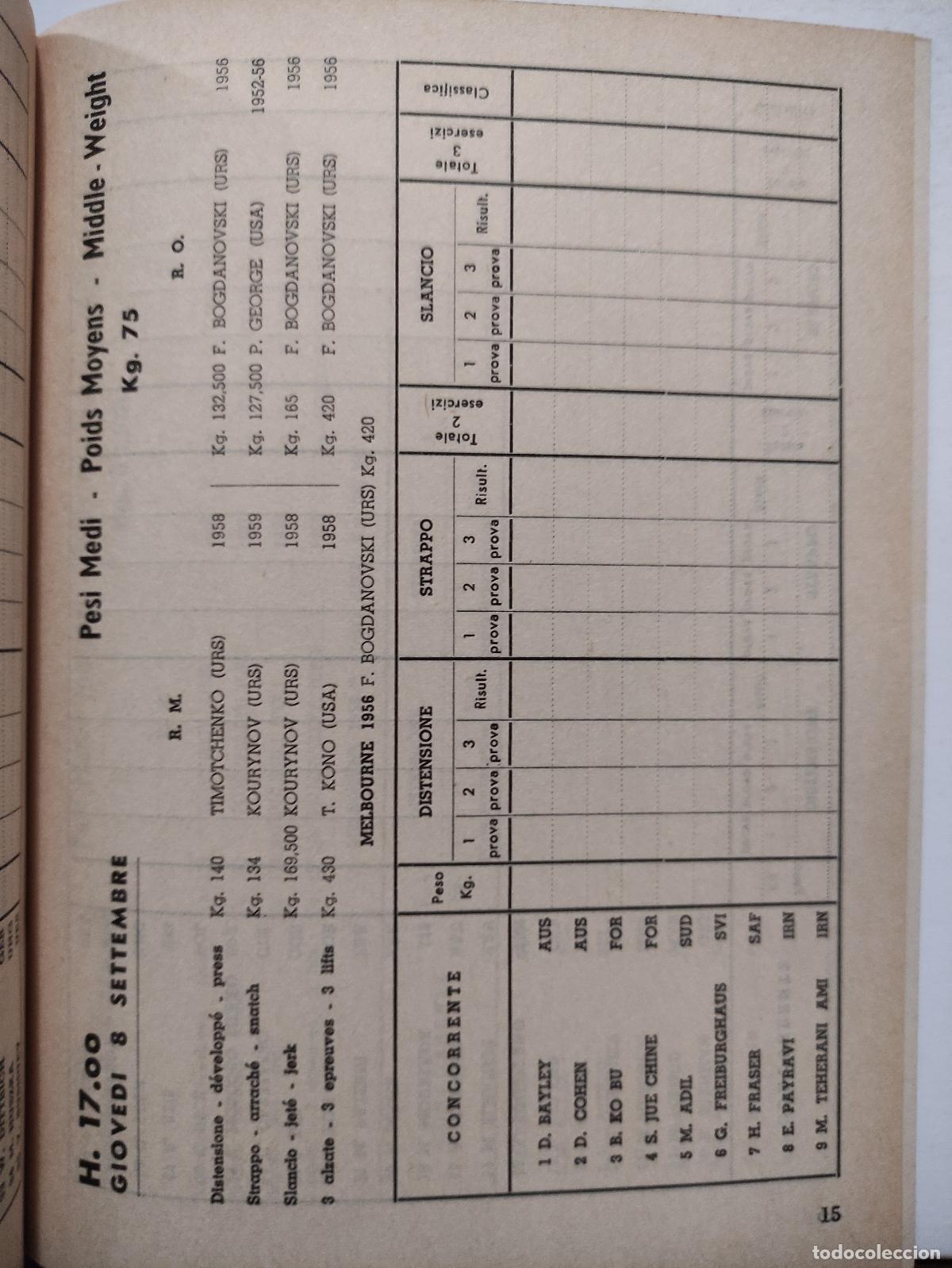 Coleccionismo deportivo: GIOCHI DELLA XVII OLIMPIADE ROMA MCMLX - PROGRAMMA UFFICIALE - 36 PROGRAMAS - JUEGOS OLIMPICOS 1960 - Foto 20
