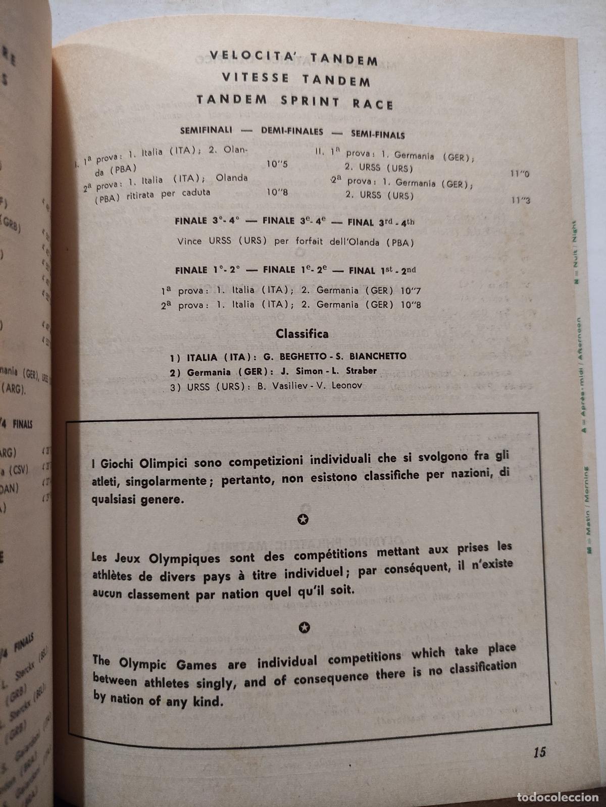 Coleccionismo deportivo: GIOCHI DELLA XVII OLIMPIADE ROMA MCMLX - PROGRAMMA UFFICIALE - 36 PROGRAMAS - JUEGOS OLIMPICOS 1960 - Foto 23