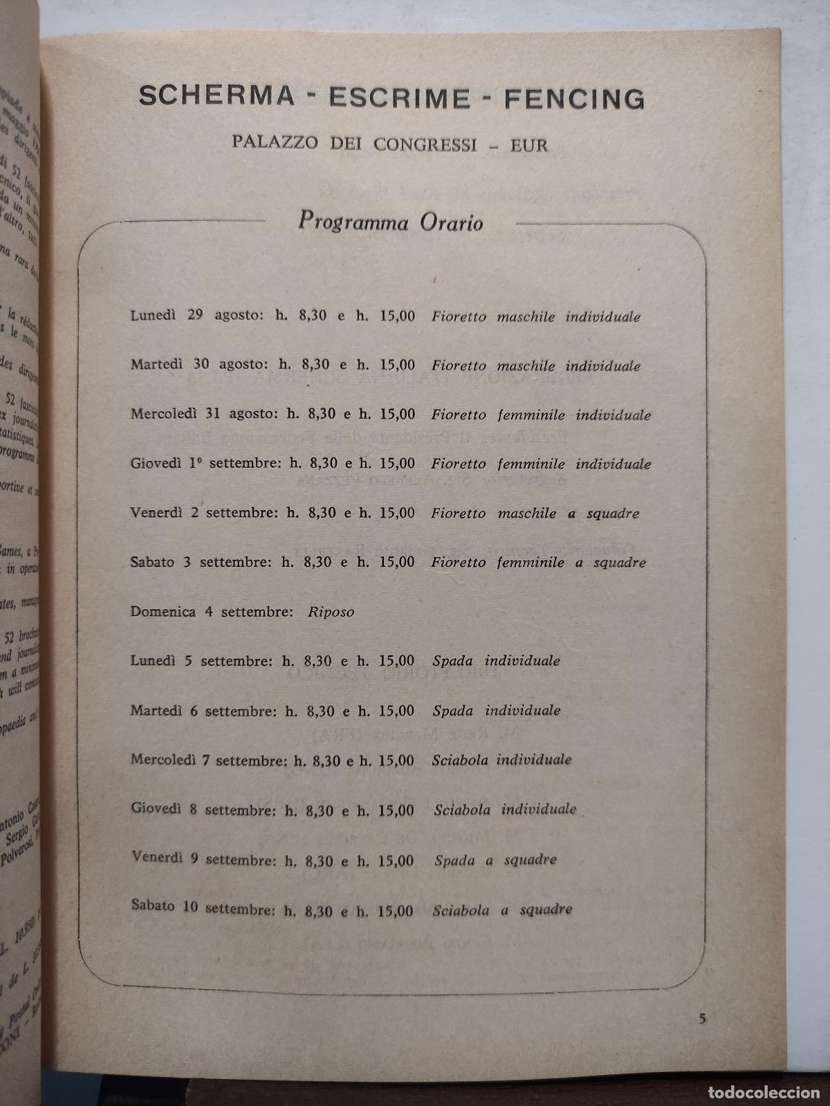Coleccionismo deportivo: GIOCHI DELLA XVII OLIMPIADE ROMA MCMLX - PROGRAMMA UFFICIALE - 36 PROGRAMAS - JUEGOS OLIMPICOS 1960 - Foto 27