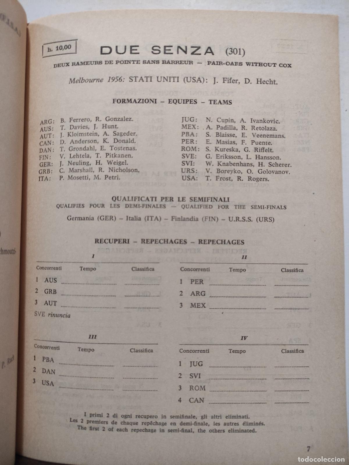 Coleccionismo deportivo: GIOCHI DELLA XVII OLIMPIADE ROMA MCMLX - PROGRAMMA UFFICIALE - 36 PROGRAMAS - JUEGOS OLIMPICOS 1960 - Foto 37