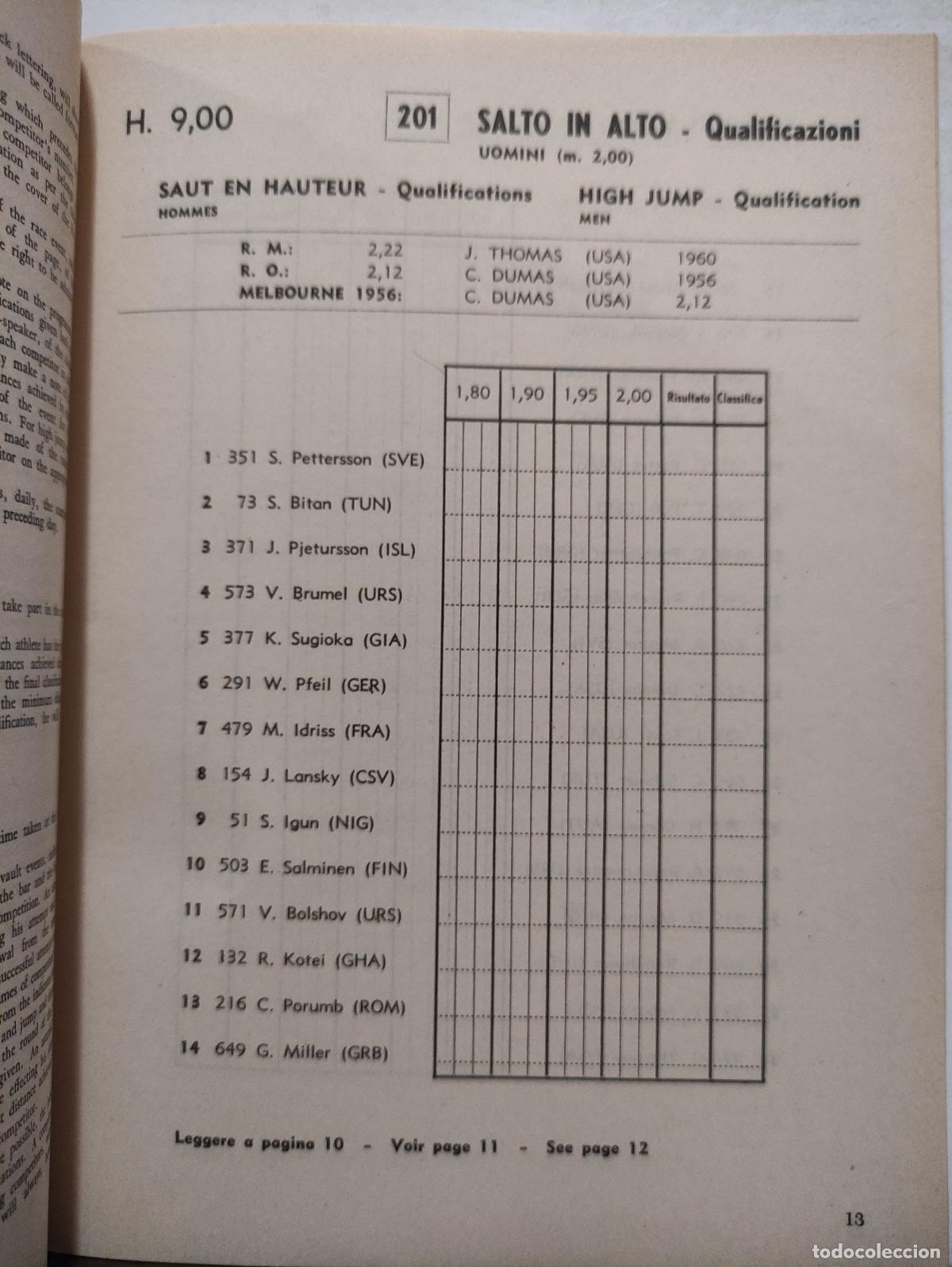Coleccionismo deportivo: GIOCHI DELLA XVII OLIMPIADE ROMA MCMLX - PROGRAMMA UFFICIALE - 36 PROGRAMAS - JUEGOS OLIMPICOS 1960 - Foto 38