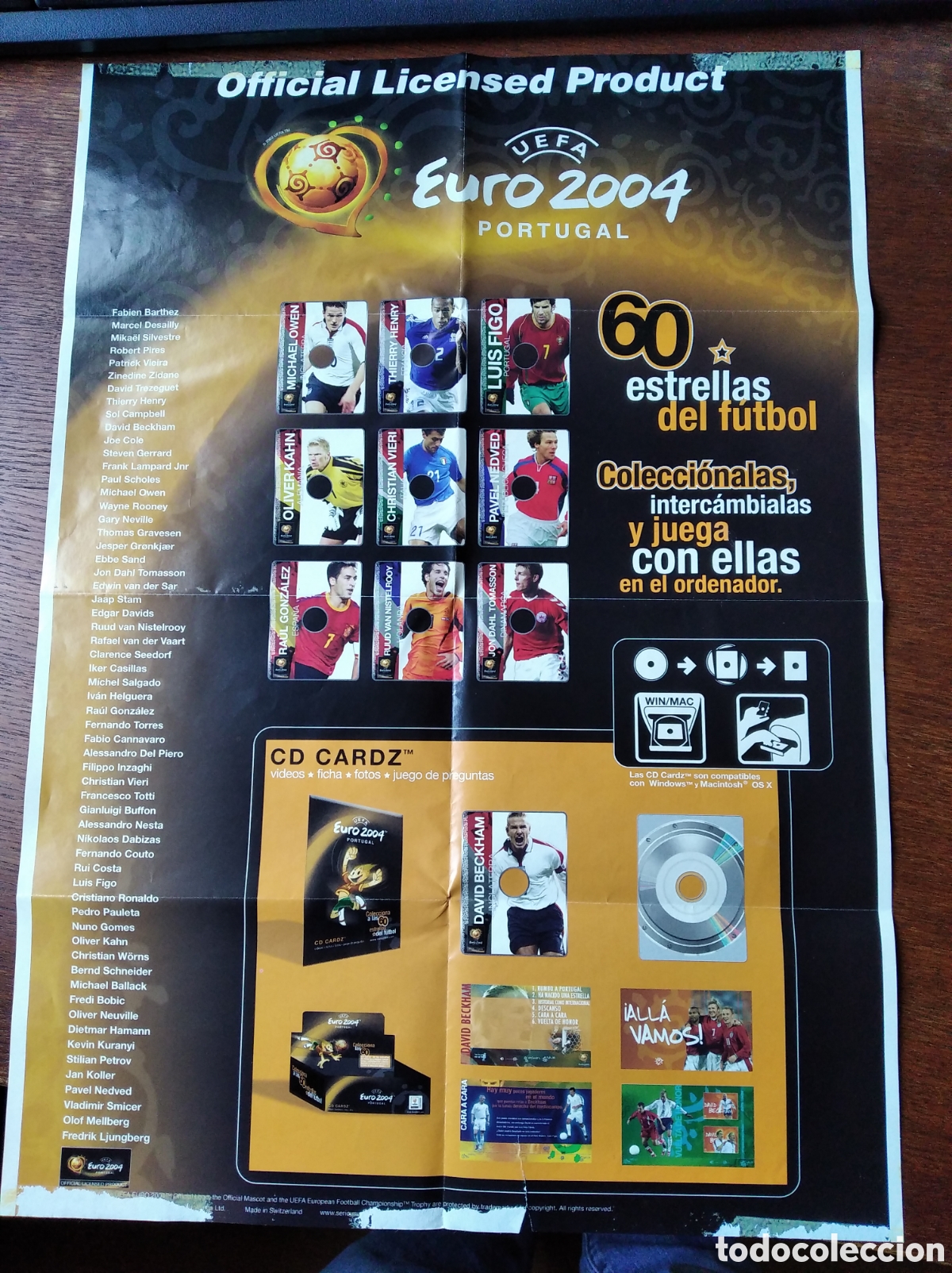 Coleccionismo deportivo: Poster publicidad CDCardz Euro 2004 - Foto 1