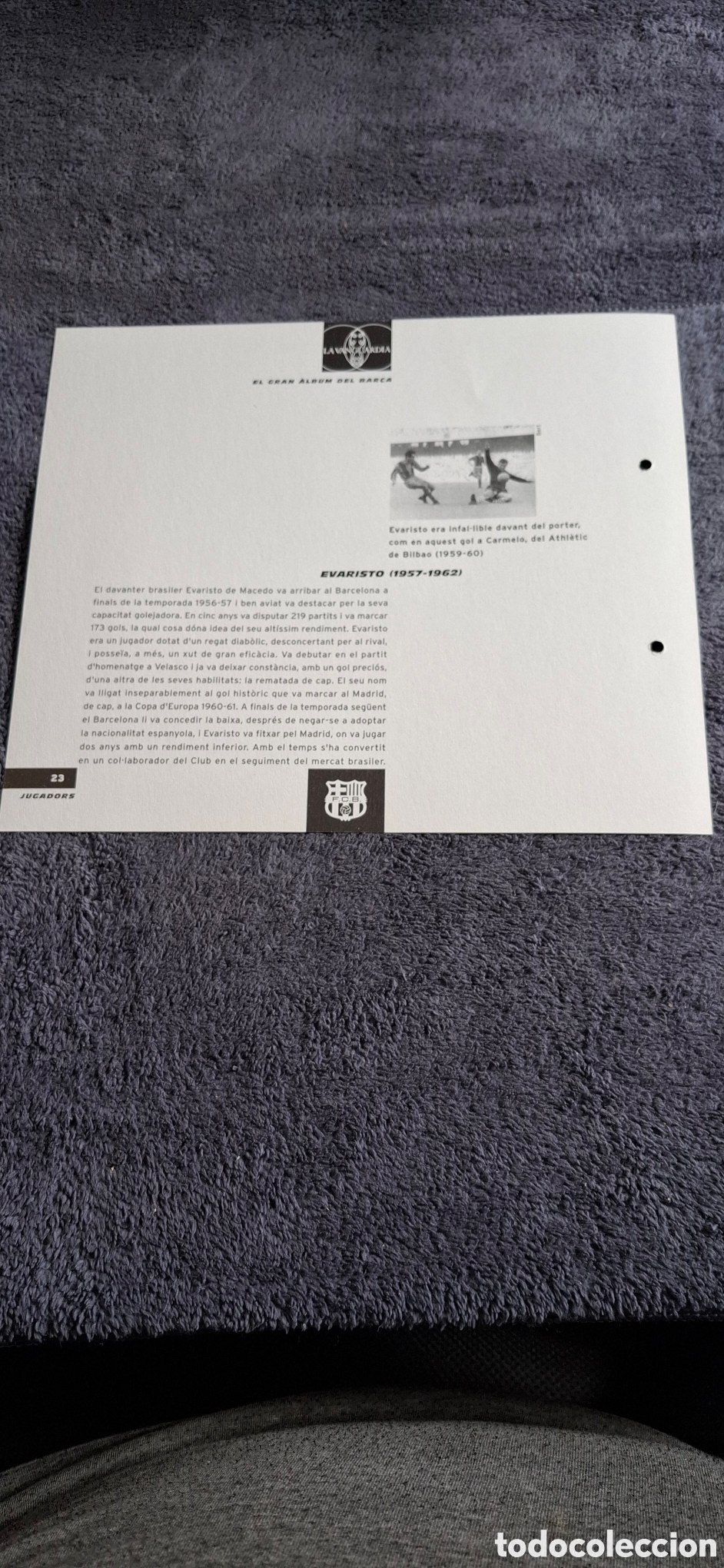 Coleccionismo deportivo: L8. Evaristo, 1957/1962 - Ficha Del Gran &Aacute;lbum Del Bar&ccedil;a, N&uacute;m.23. - Foto 2