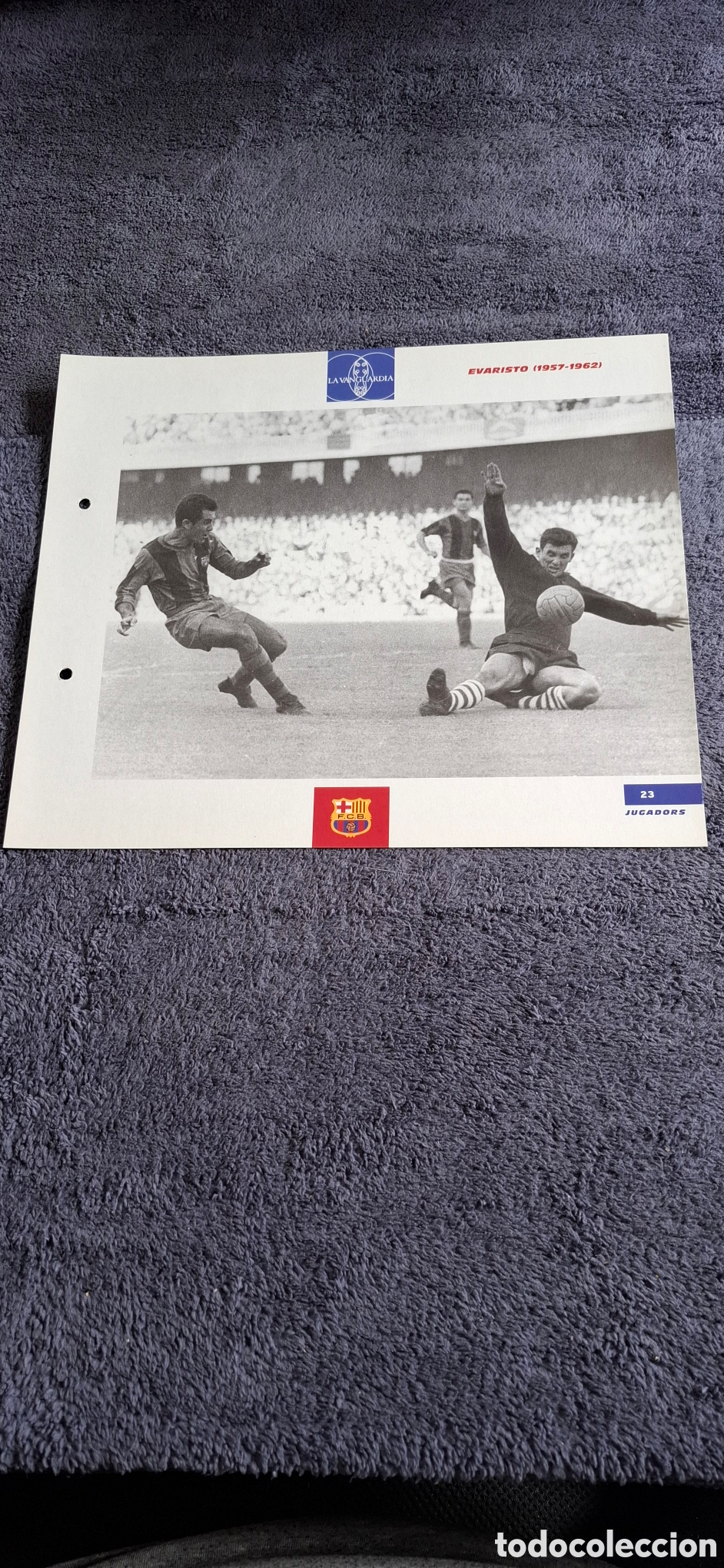 Coleccionismo deportivo: L8. Evaristo, 1957/1962 - Ficha Del Gran &Aacute;lbum Del Bar&ccedil;a, N&uacute;m.23. - Foto 1