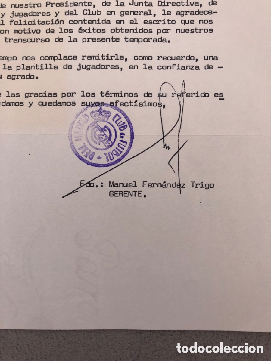 Coleccionismo deportivo: Documento Real Madrid CF - Foto 2