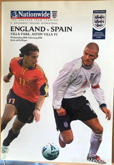 Coleccionismo deportivo: Programa de f&uacute;tbol Inglaterra contra Espa&ntilde;a. 28.2.01 Villa Park - Foto 1