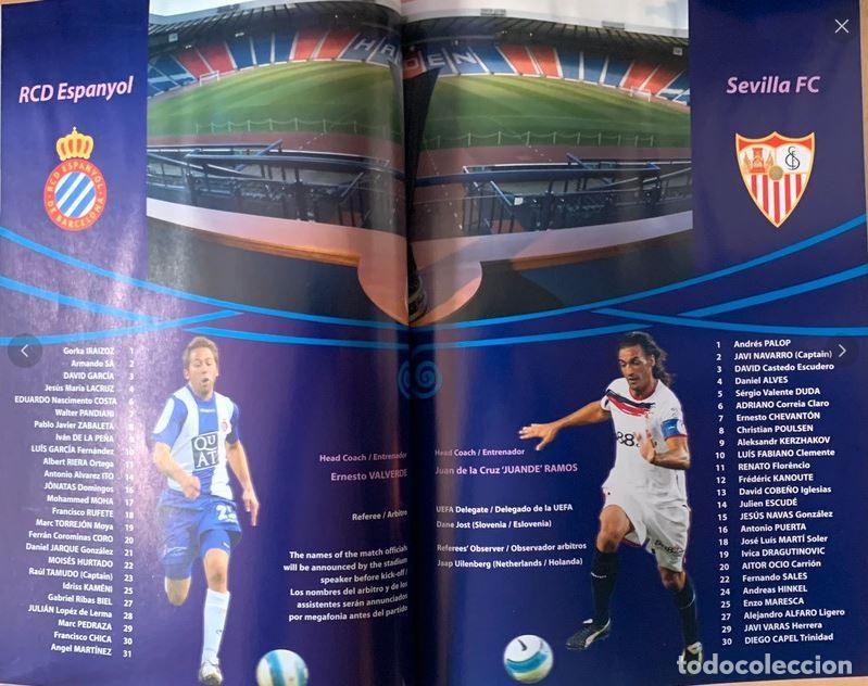 Coleccionismo deportivo: Raro programa Final de la Copa de la UEFA, RCD Espanyol contra Sevilla, 16.5.07. Incluye a Puerta - Foto 2