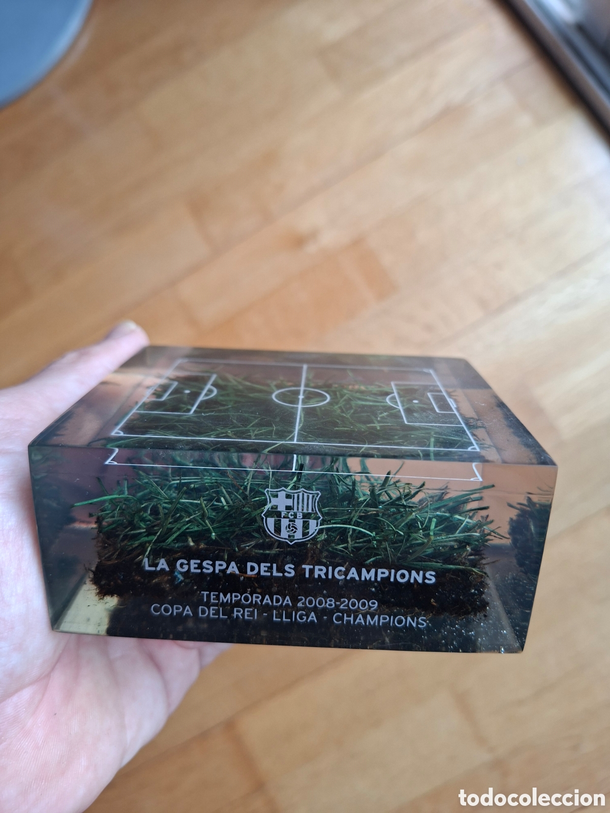 Coleccionismo deportivo: Trozo de c&eacute;sped del camp nou edici&oacute;n especial del triplete - Foto 5