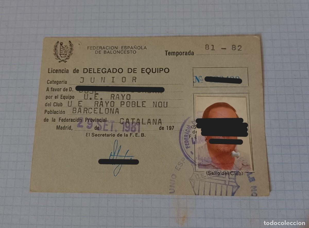 Coleccionismo deportivo: Licencia de delegado de equipo - Foto 1