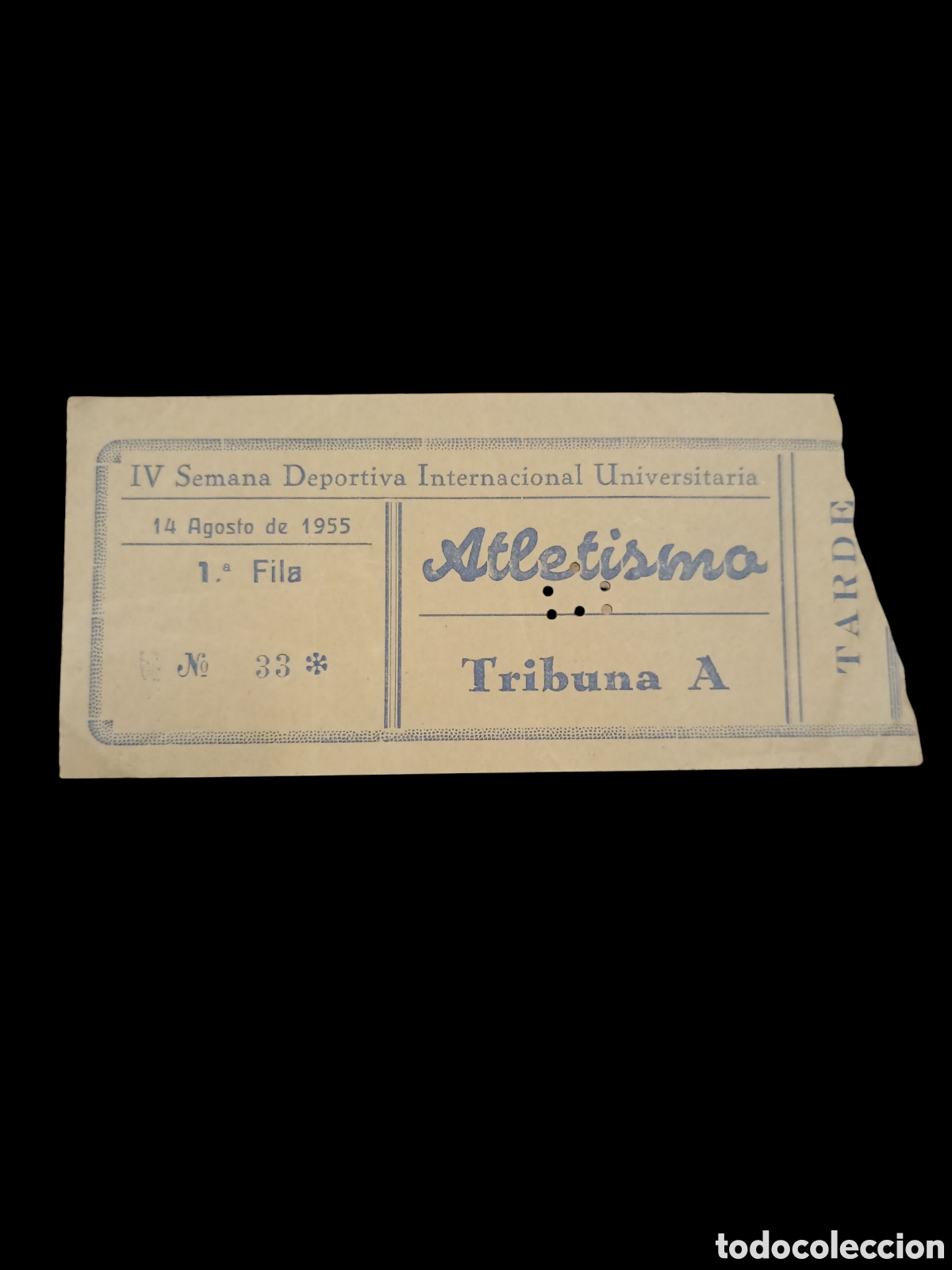 Coleccionismo deportivo: Entrada atletismo tribuna 1955 - Foto 1