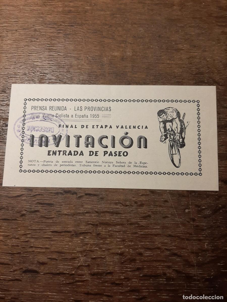 Coleccionismo deportivo: Entrada VUELTA CICLISTA A ESPA&Ntilde;A de 1955. - Foto 1