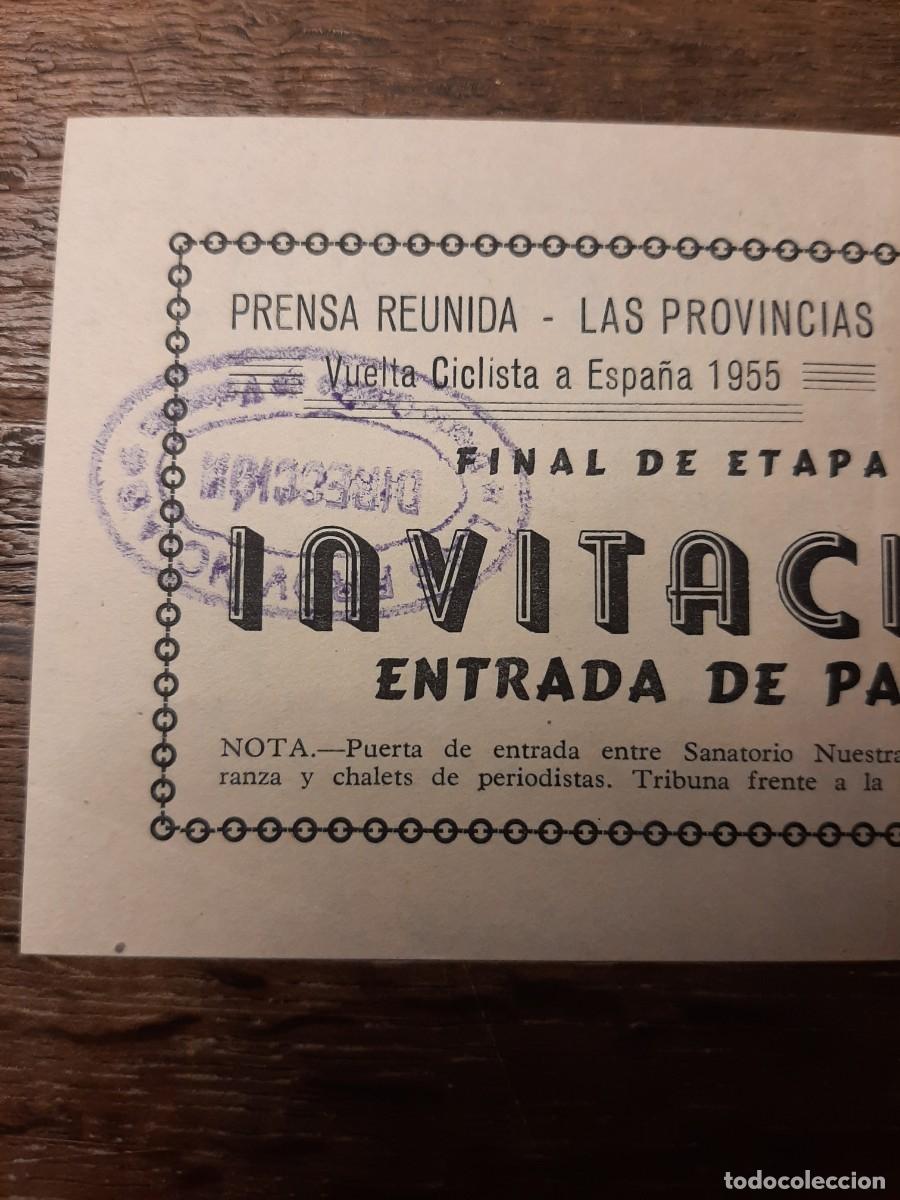 Coleccionismo deportivo: Entrada VUELTA CICLISTA A ESPA&Ntilde;A de 1955. - Foto 2