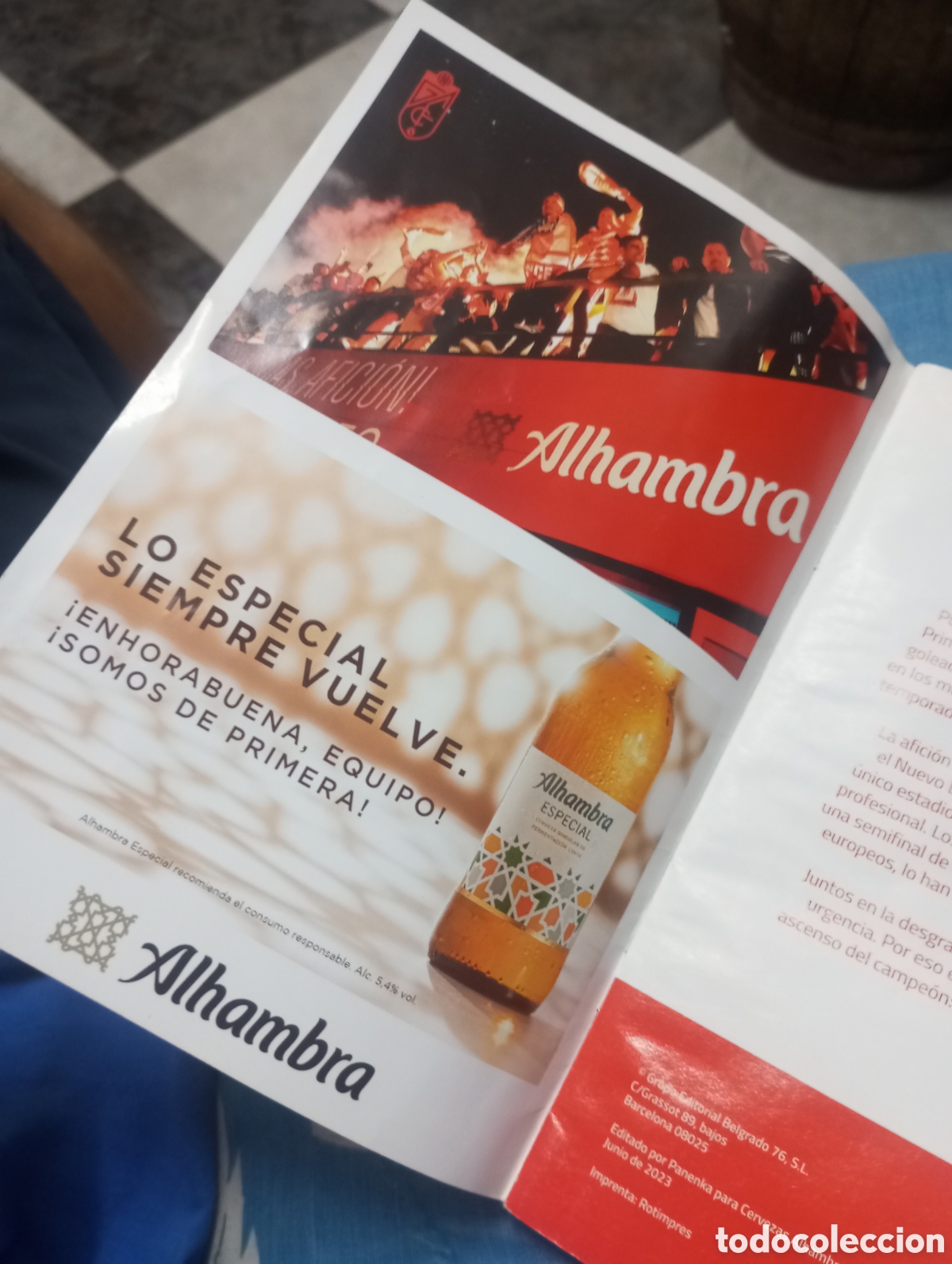 Coleccionismo deportivo: Revista ascenso Granada CF , cervezas Alhambra - Foto 2