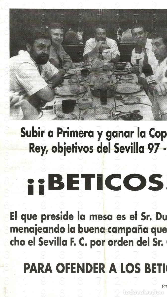 Sammelleidenschaft Sport: REAL BETIS BALOMPIE PANFLETO CONTRA CHAVES, PRO LOPERA 1998 30 CMS F51