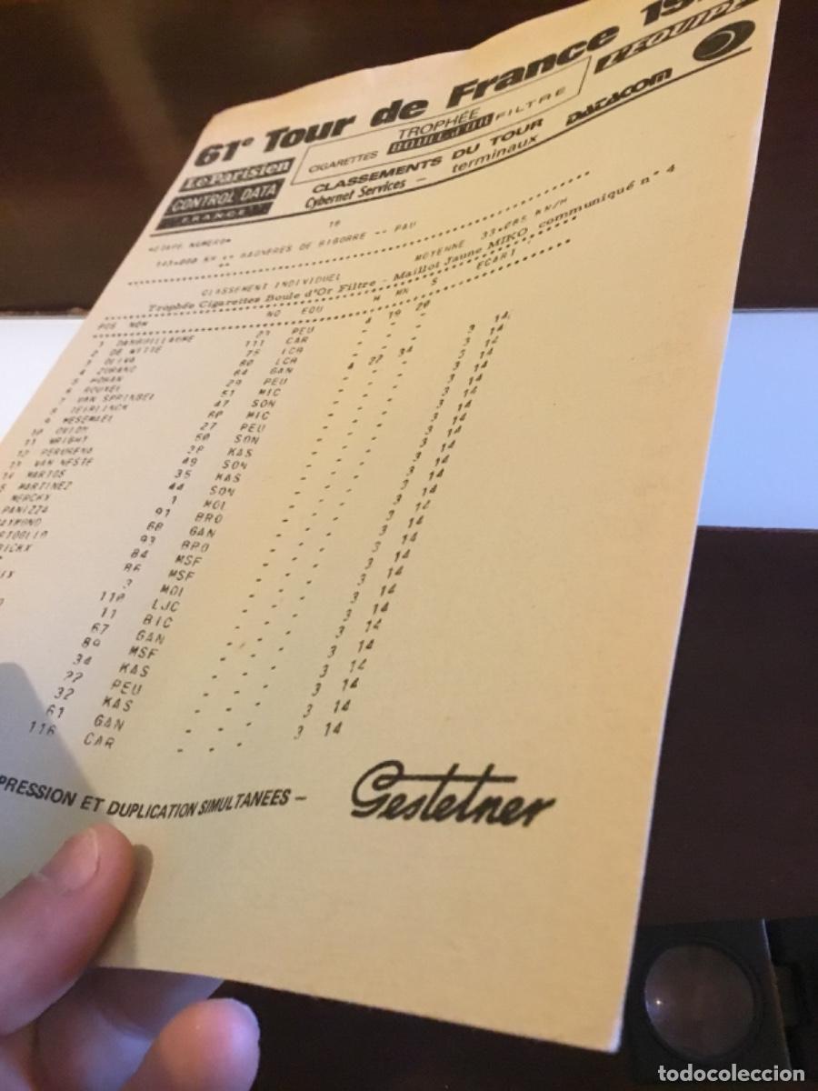 Coleccionismo deportivo: Antiguo, documento Tour de Francia 1974 - Foto 5