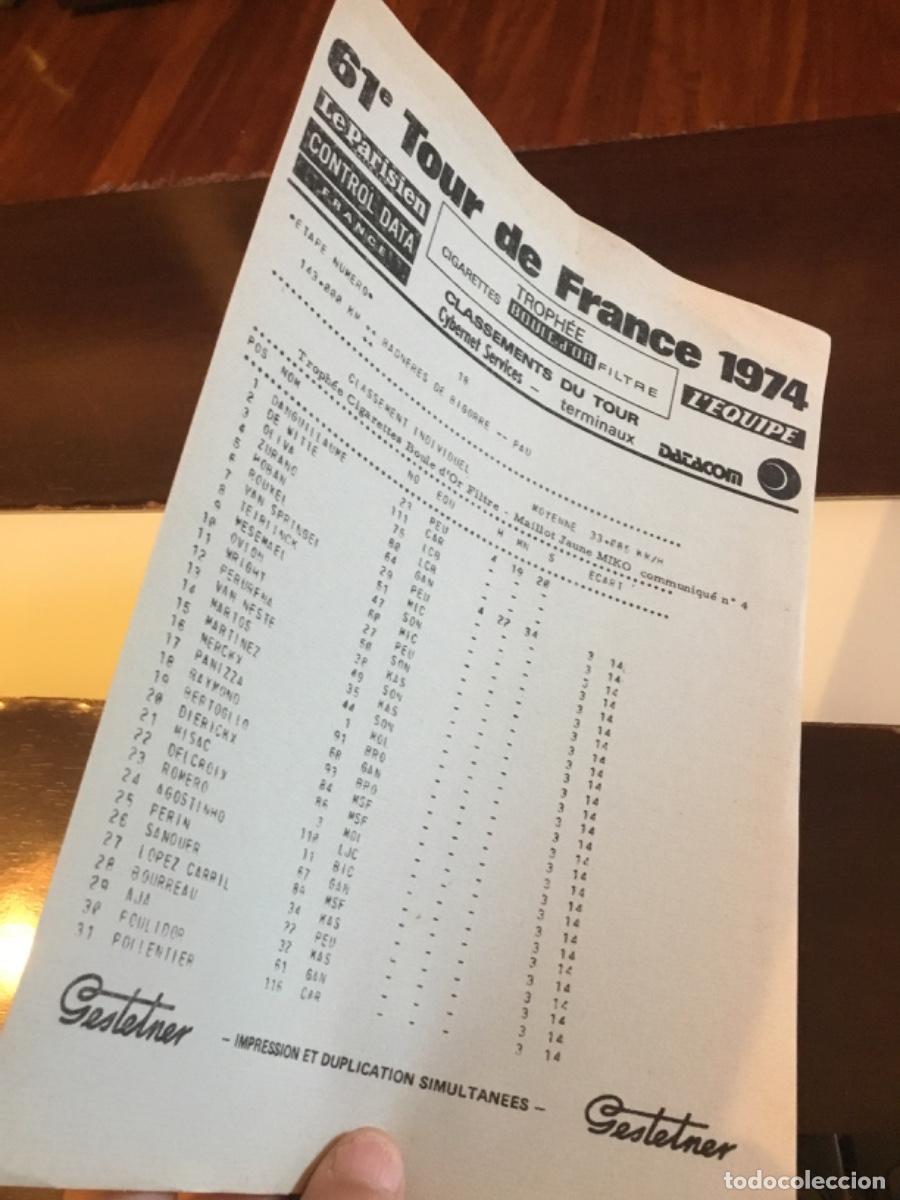Coleccionismo deportivo: Antiguo, documento Tour de Francia 1974 - Foto 6