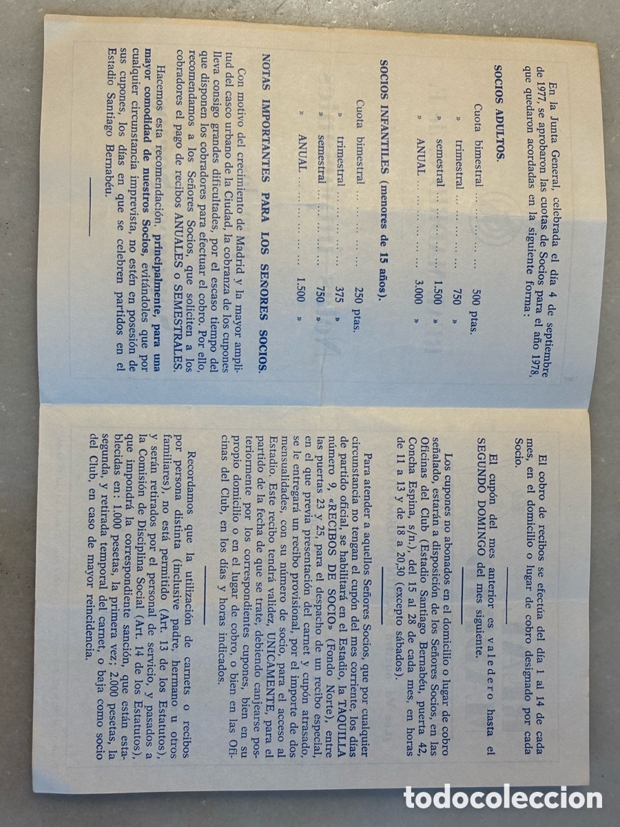 Coleccionismo deportivo: Bolet&iacute;n publicaci&oacute;n mensual Real Madrid. 1977 - Foto 2