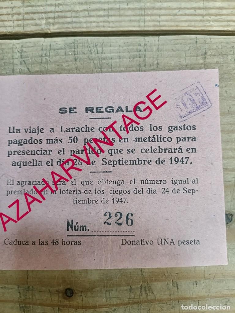 Coleccionismo deportivo: ANTEQUERA, 1947, SORTEO C.D. ANTEQUERANO DE UN VIAJE A LARACHE - Foto 1