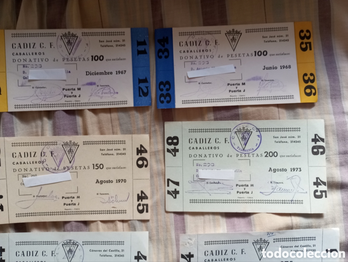 Coleccionismo deportivo: 8 entradas donativos desde 1967 a 1978 - Foto 2