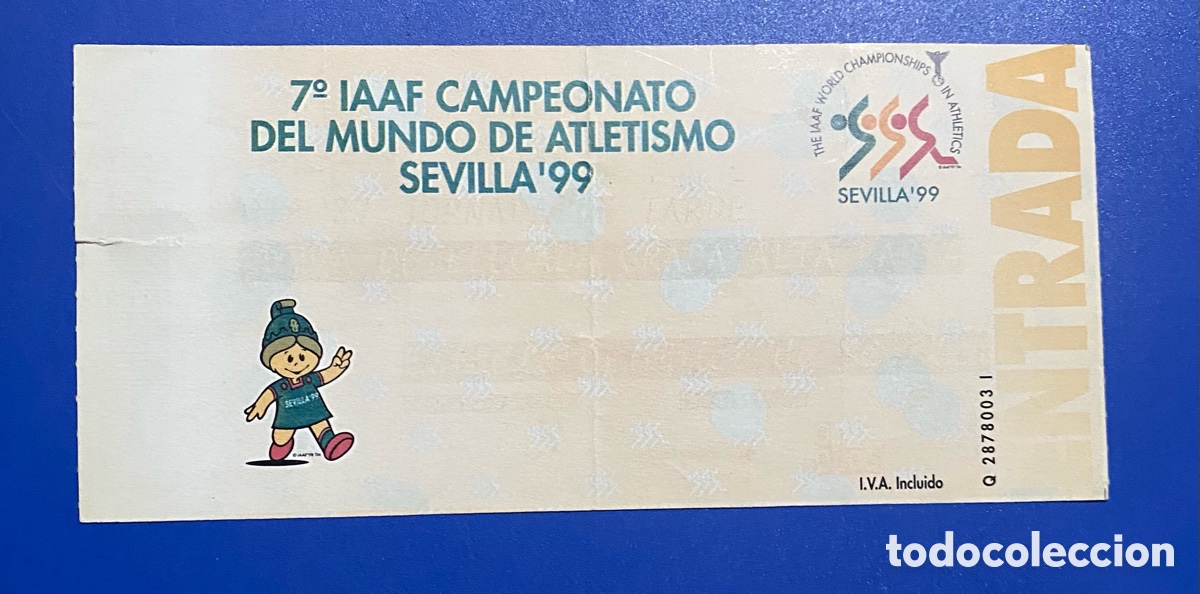 Coleccionismo deportivo: Atletismo 99 Sevilla Entrada IAAF - Foto 1