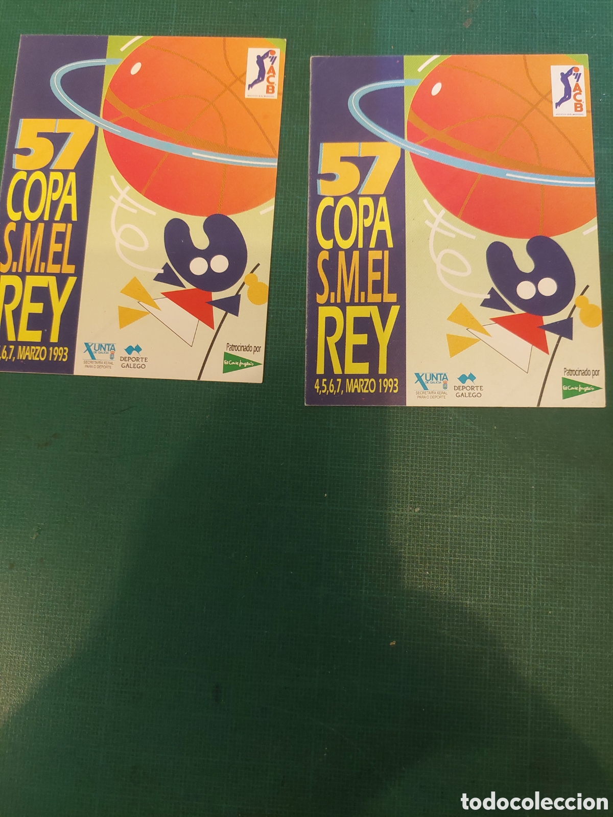 Coleccionismo deportivo: COPA REY SM EL REY PEGATINAS 1993 XUNTA 57 COPA - Foto 1