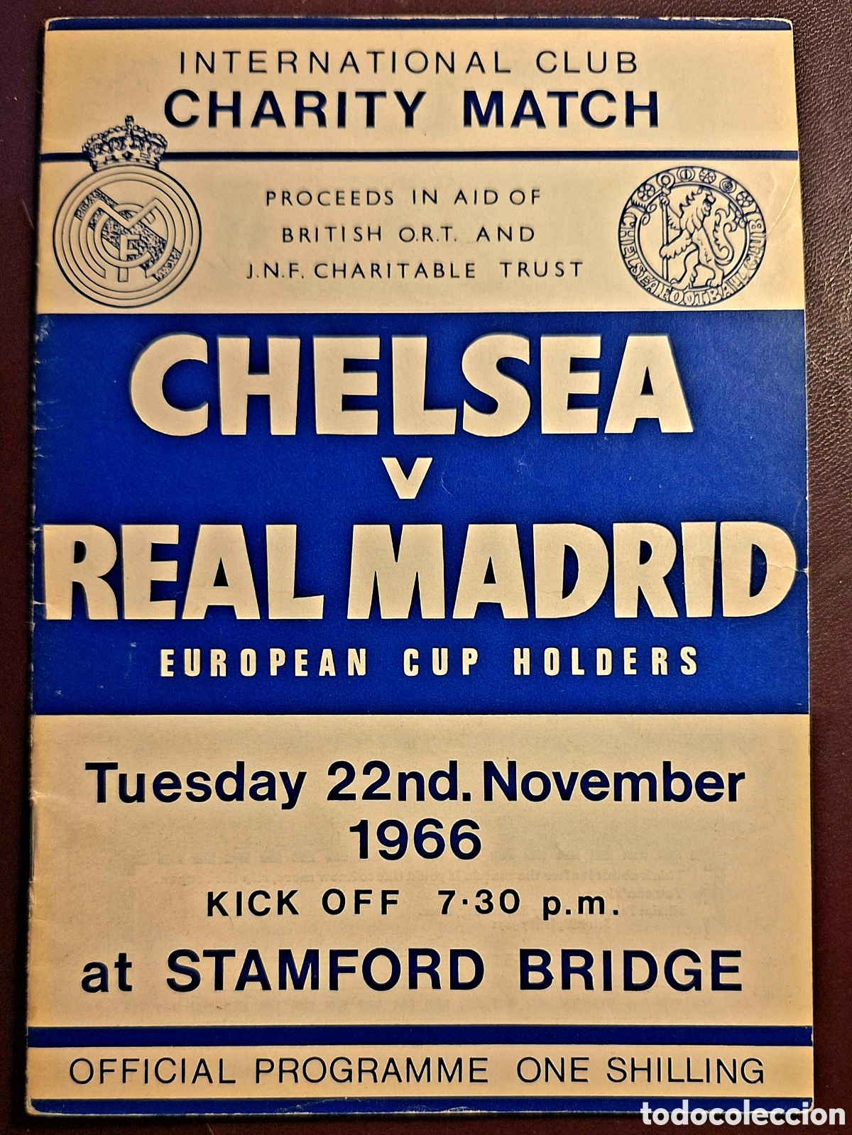 Coleccionismo deportivo: Programa Chelsea Real Madrid 1966 - Foto 1