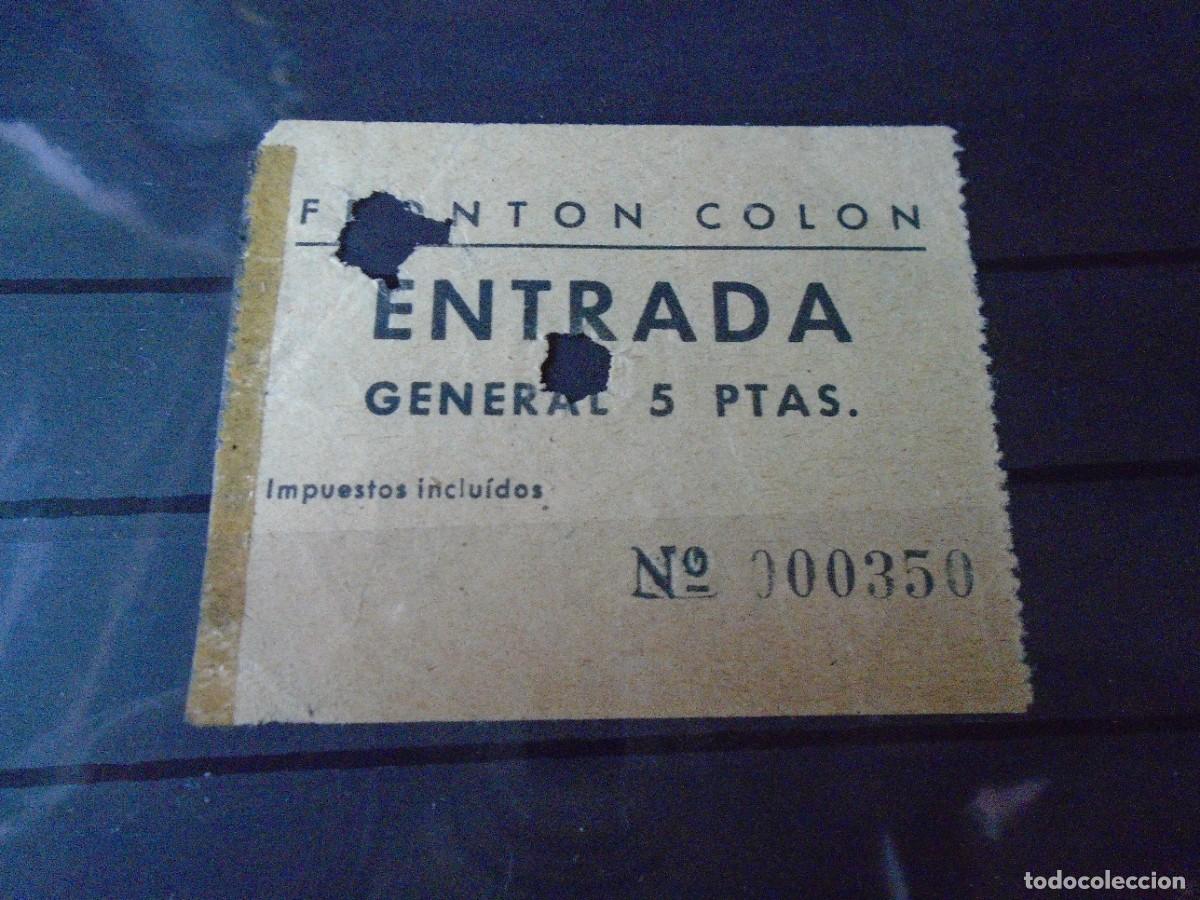 Coleccionismo deportivo: ENTRADA FRONTON COLON a&ntilde;os 1950 - Foto 1