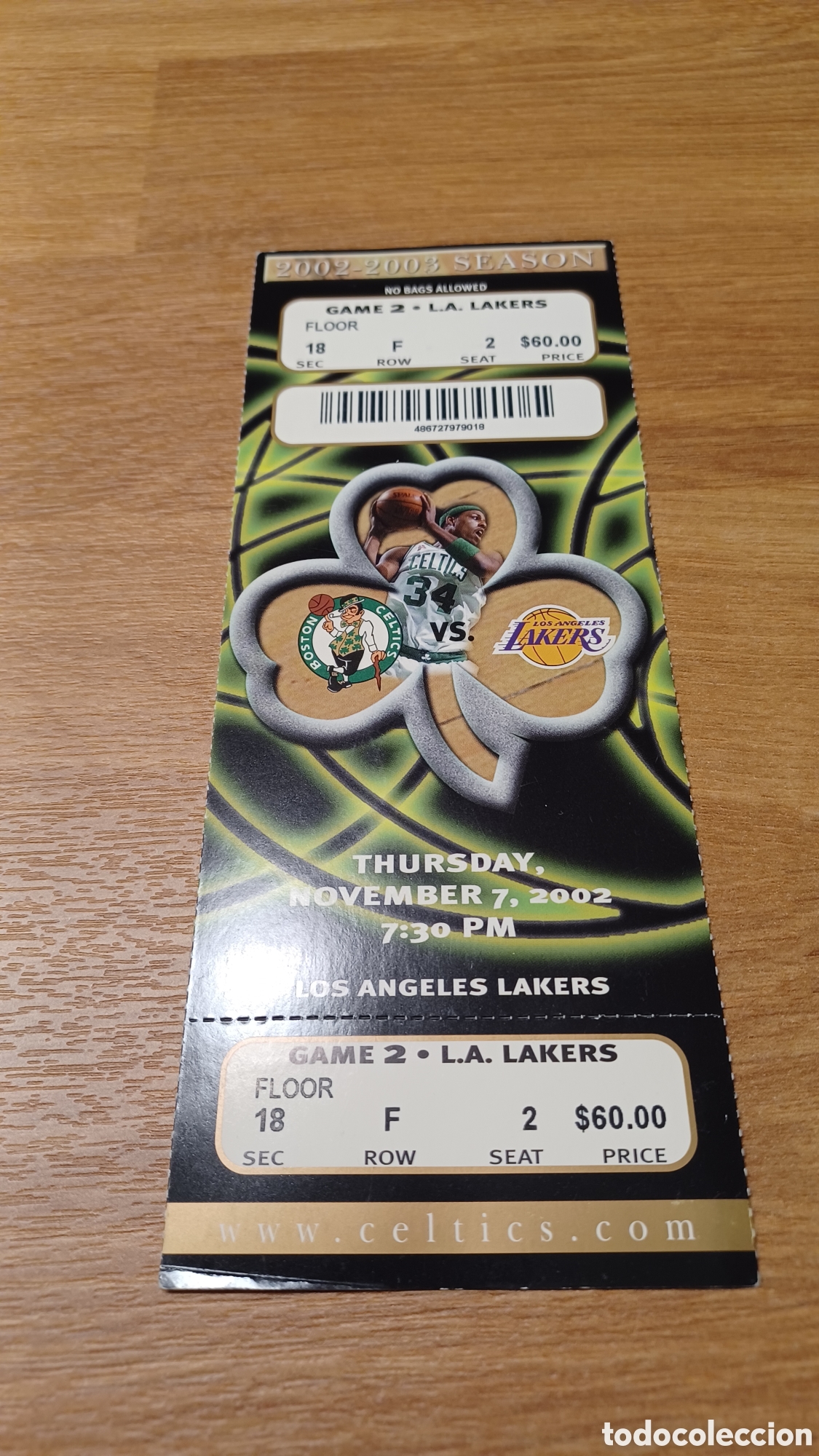 Coleccionismo deportivo: Entrada Los &Aacute;ngeles Lakers 2002-2003 - Foto 1
