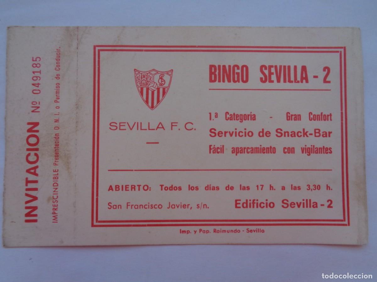 Coleccionismo deportivo: SEVILLA F.C. : INVITACION AL BINGO SEVILLA - 2 - Foto 1
