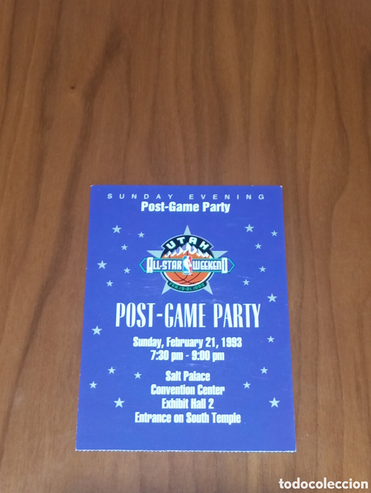 Coleccionismo deportivo: ENTRADA NBA ALL STAR 1993 UTAH POST-GAME PARTY - Foto 1