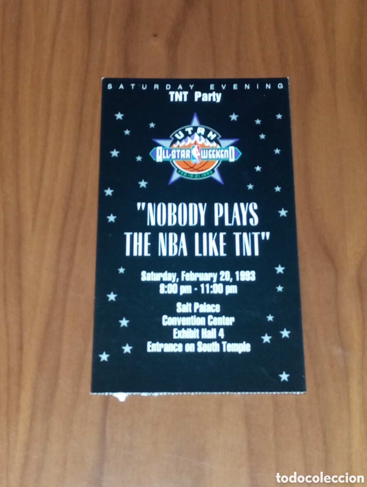 Coleccionismo deportivo: ENTRADA NBA ALL STAR 1993 UTAH TNT PARTY - Foto 1