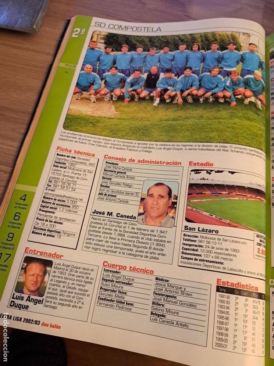 Coleccionismo deportivo: Recorte de Don Bal&oacute;n 2002-03. SD Compostela. 3 p&aacute;ginas - Foto 1